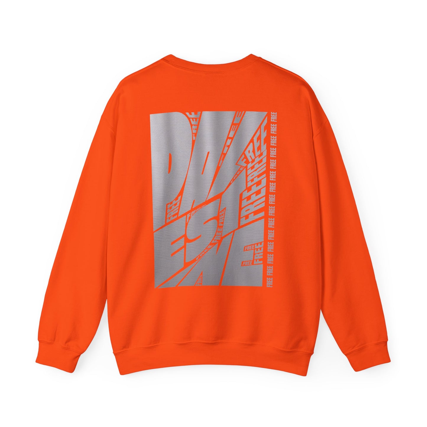 Free Free Free Palestine - Monochrome Metallic-like Style Typography  Front and Back Design Sweatshirt