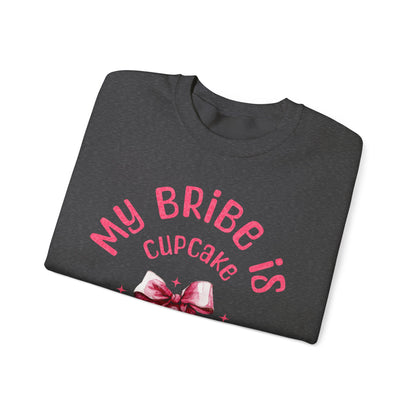 My Bribe Cupcake Makes and its working -  Watercolor Pink Cupcake Sweatshirt