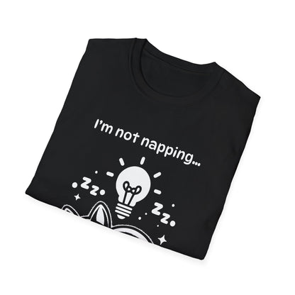 I'm Not Napping, I'm Horizontal Brainstorming - Playful Silhouette T-Shirt