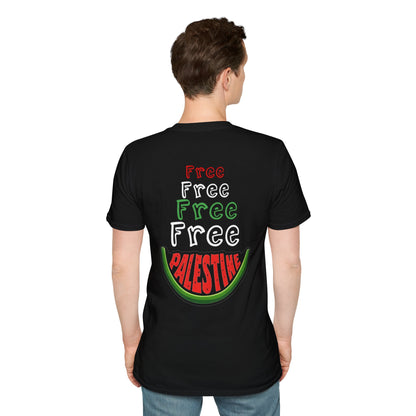 Free Palestine - Typography Front And Back Design T-Shirt