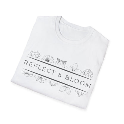 Reflect & Bloom T-Shirt - Floral Art Line Design