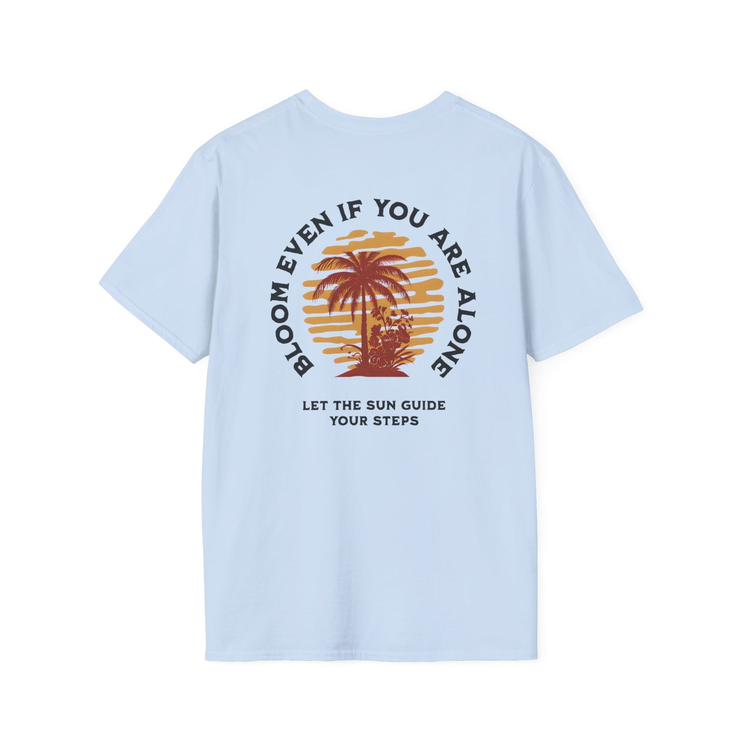 Bloom Even If You Are Alone – Vintage Palm Tree and Sunset T-Shirt