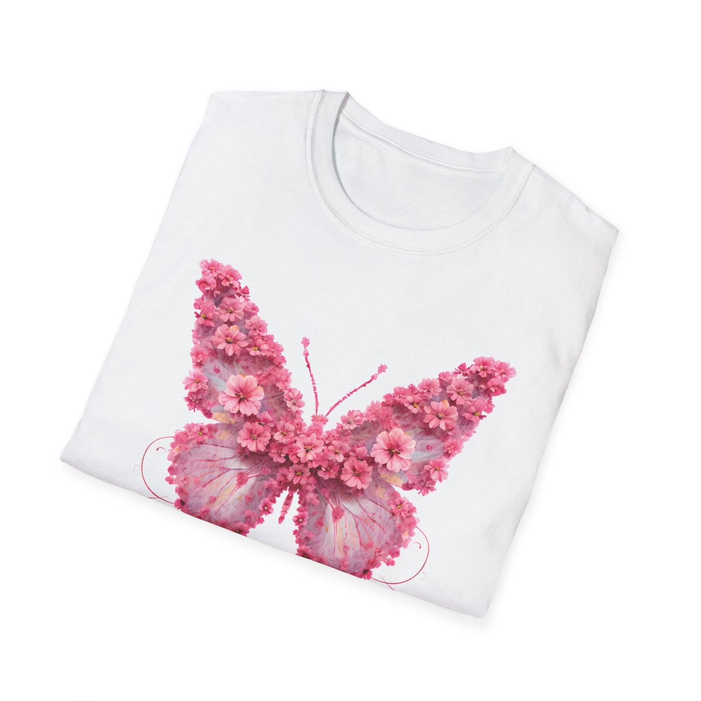 Elegant Floral Butterfly T-Shirt – Whimsical Design