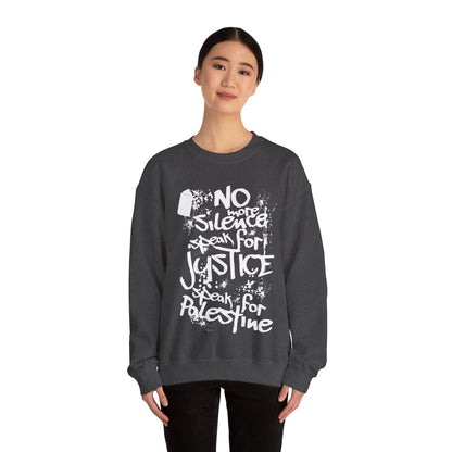 No more Silence, Speak for Injustice, Speak for Palestine - Monochrome Graffiti Sweatshirt