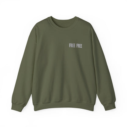 Free Free Free Palestine - Monochrome Metallic-like Style Typography  Front and Back Design Sweatshirt