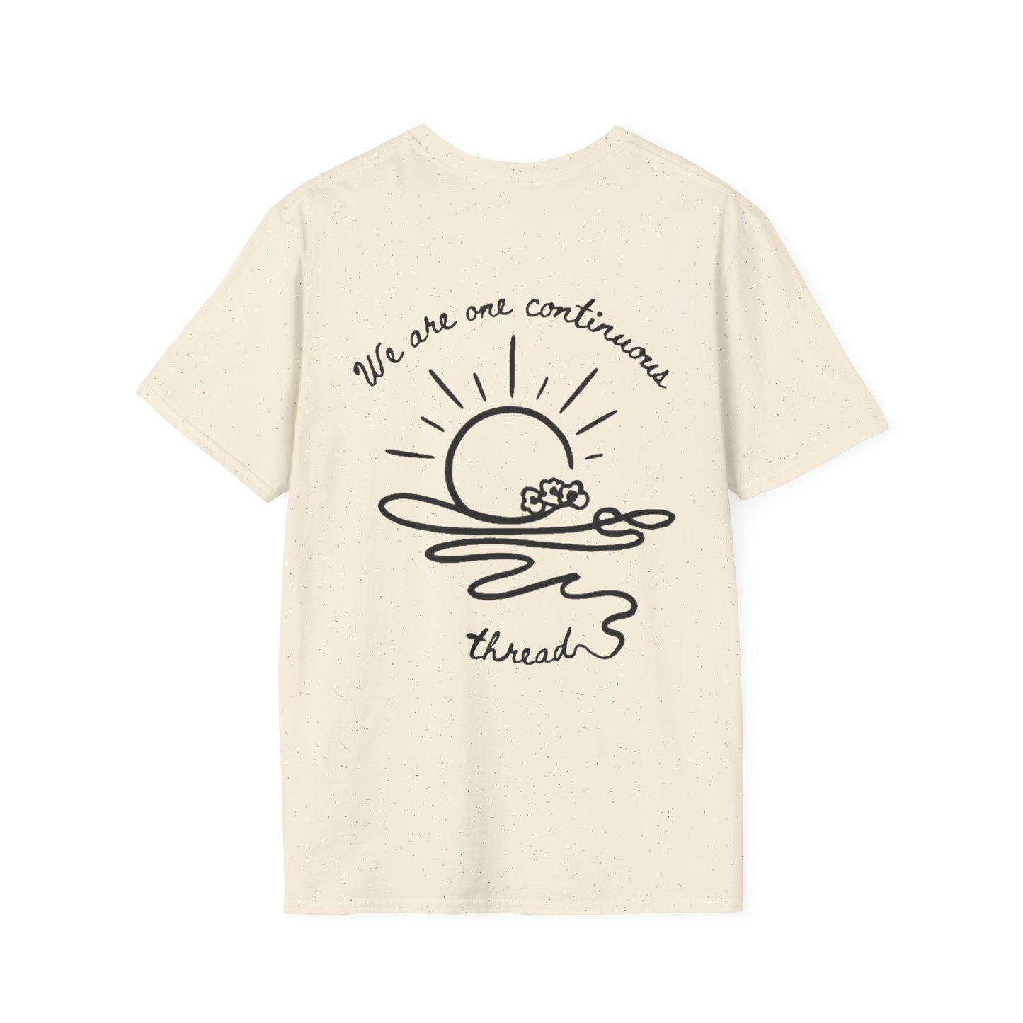 We are one continuous thread T-Shirt -  Minimalistic One-Line Sun, Water, Flowers Design