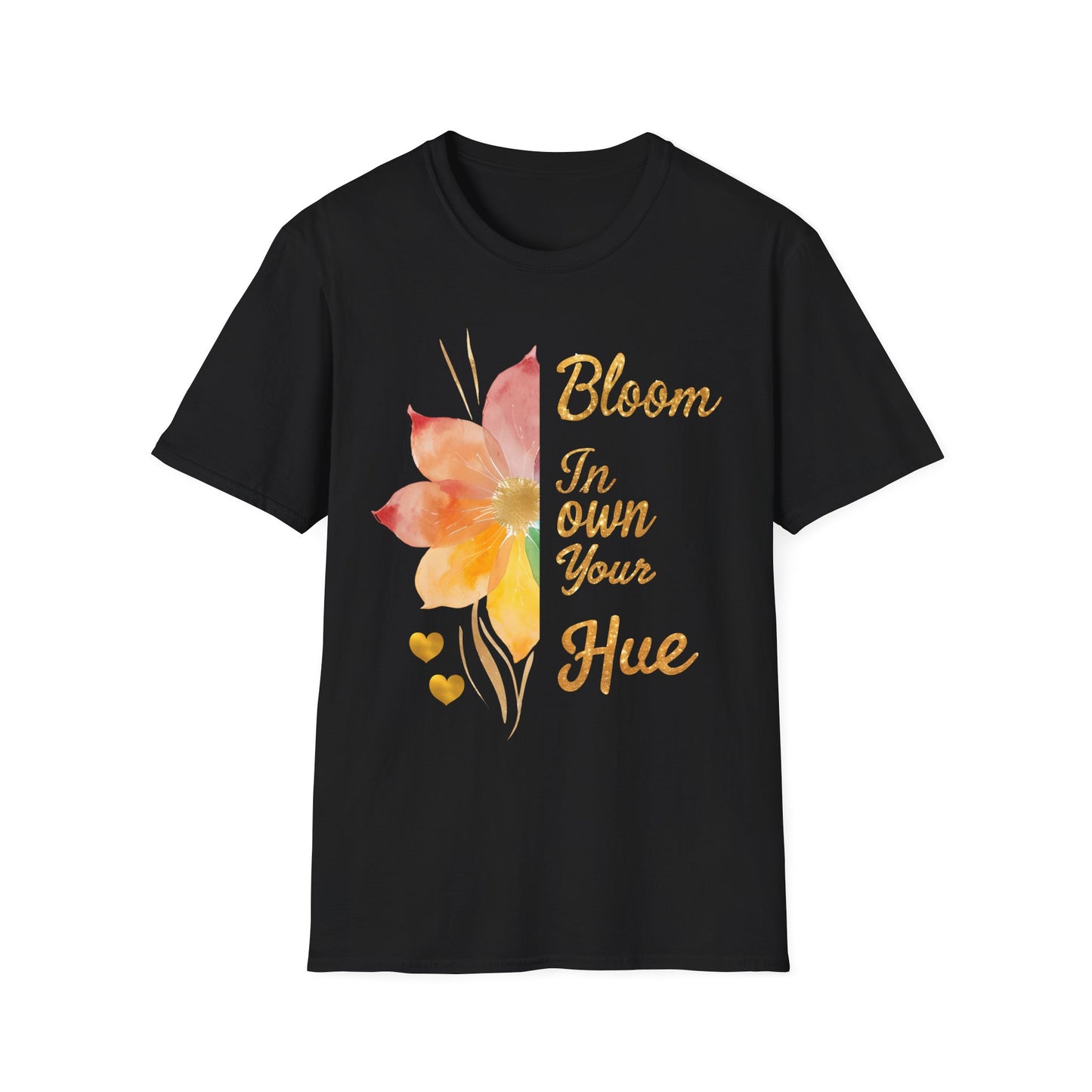 Bloom In Your Own Hue - Watercolor Asymmetrical Floral T-Shirt
