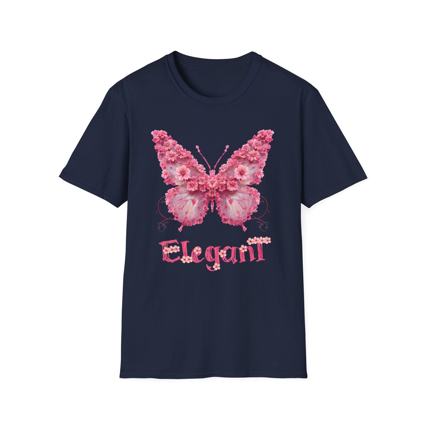 Elegant Floral Butterfly T-Shirt – Whimsical Design