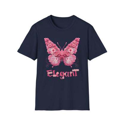 Elegant Floral Butterfly T-Shirt – Whimsical Design