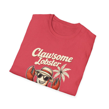 Clawsome Lobster T-Shirt - Lobster with Sunglasses Enjoying Beach Design