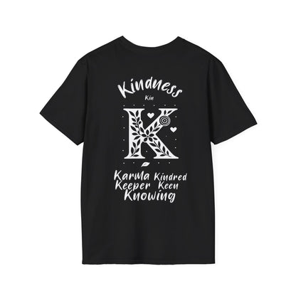 Letter K Flower T-Shirt - Letters Flowers Patterns Front And Back Design