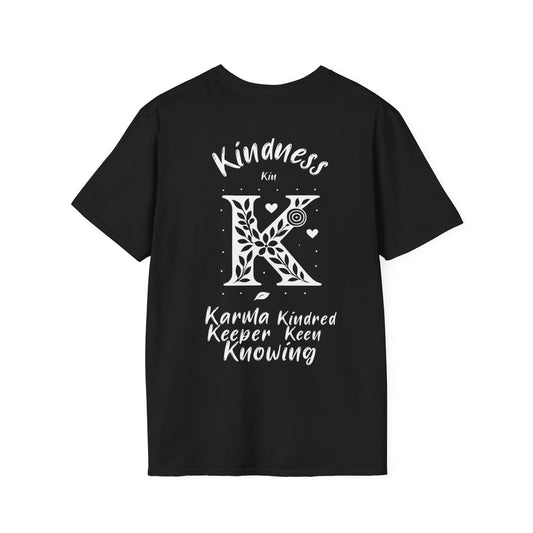 Letter K Flower T-Shirt - Letters Flowers Patterns Front And Back Design