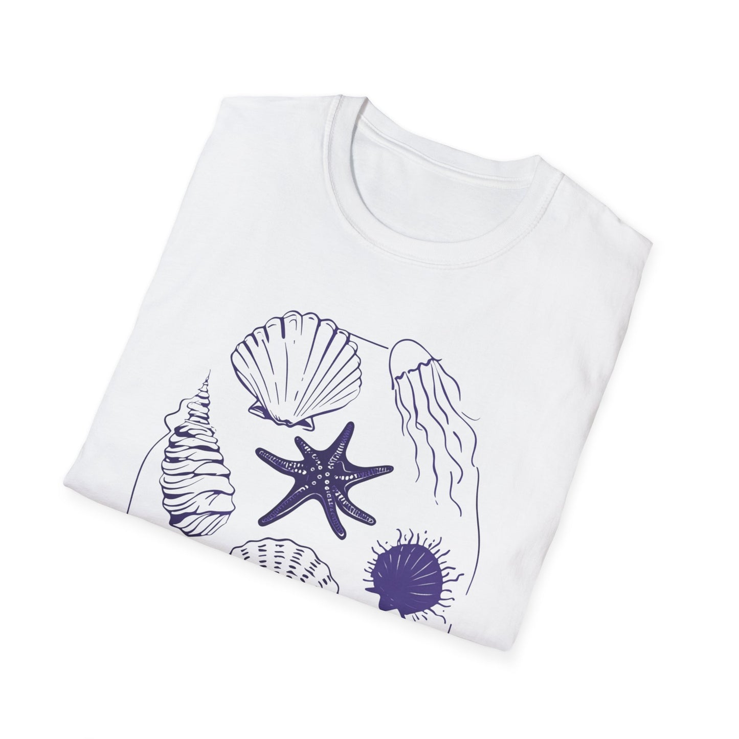 Minimalistic Circular Marine Elements Grid T-Shirt