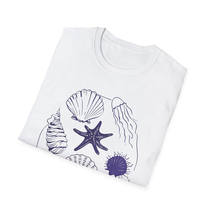 Minimalistic Circular Marine Elements Grid T-Shirt