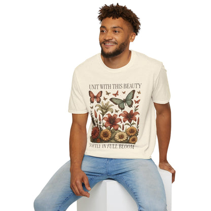 Unit With This Beauty - Vintage Flowers and Butterflies T-Shirt