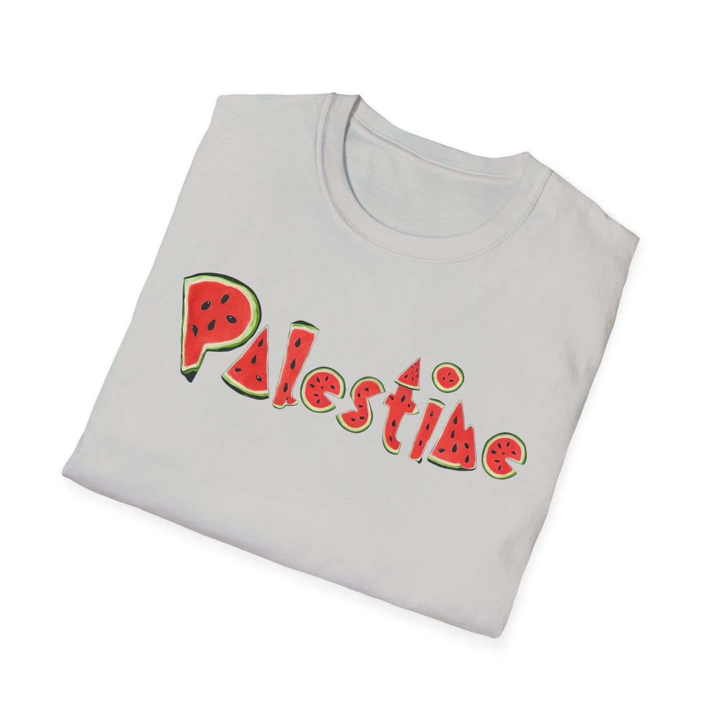 Palestine - Watermelon Pattern Typography T-Shirt