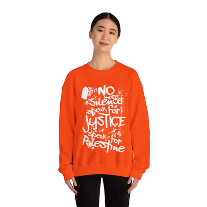 No more Silence, Speak for Injustice, Speak for Palestine - Monochrome Graffiti Sweatshirt