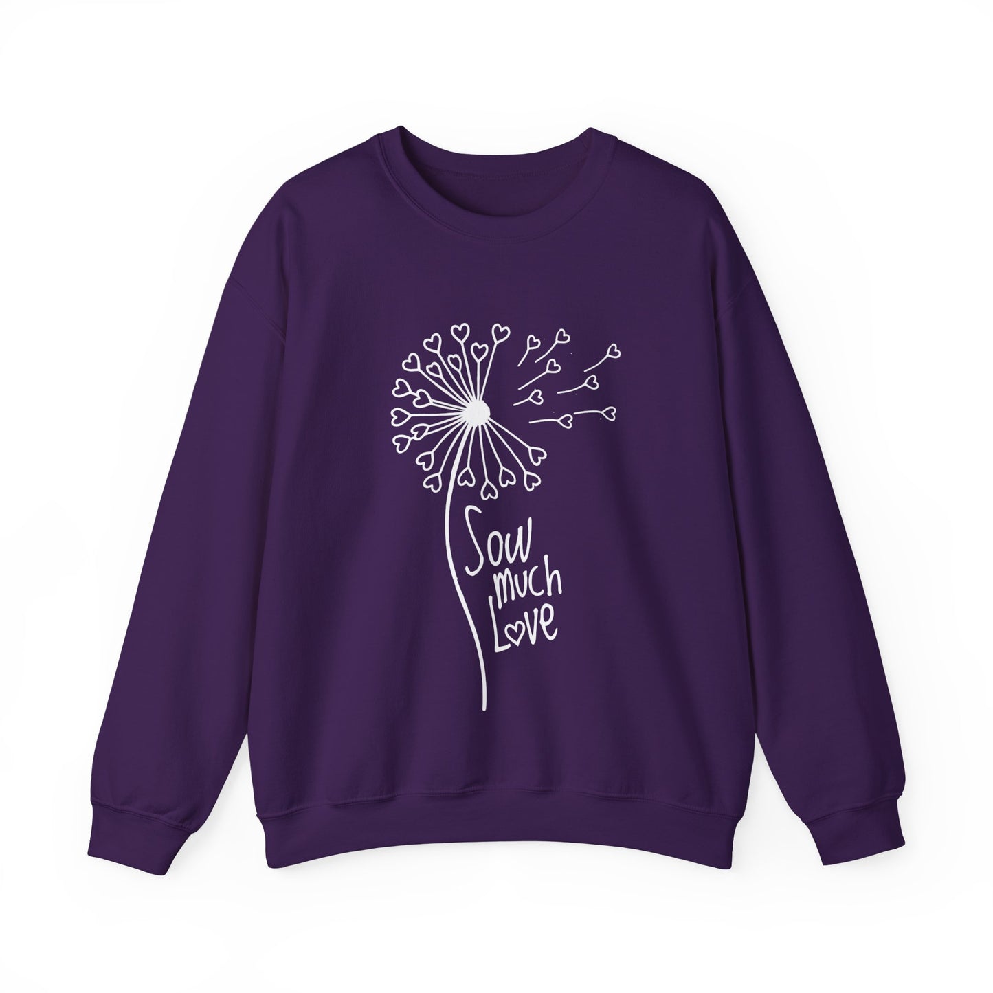 So (Sow) much love - Playful Minimalistic Dandelion with Heart Shapes Sweatshirt