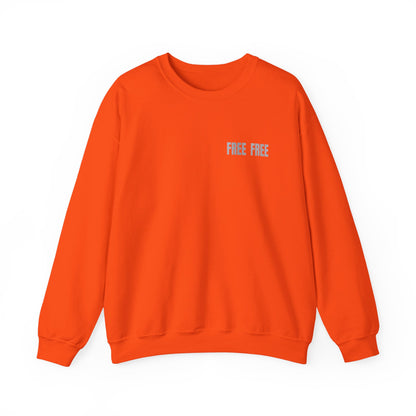 Free Free Free Palestine - Monochrome Metallic-like Style Typography  Front and Back Design Sweatshirt