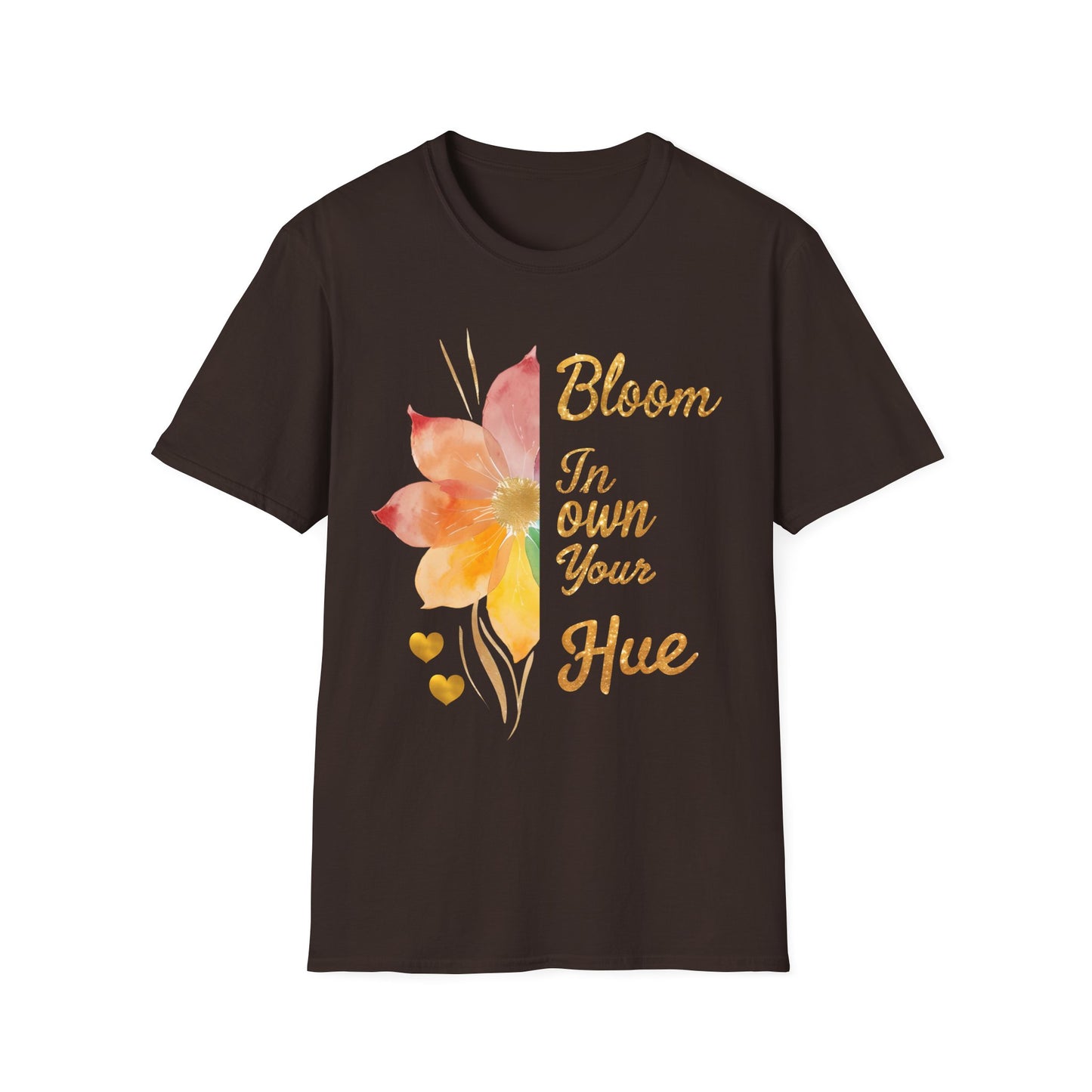 Bloom In Your Own Hue - Watercolor Asymmetrical Floral T-Shirt