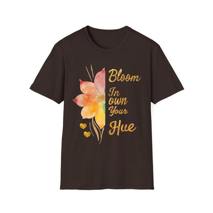 Bloom In Your Own Hue - Watercolor Asymmetrical Floral T-Shirt