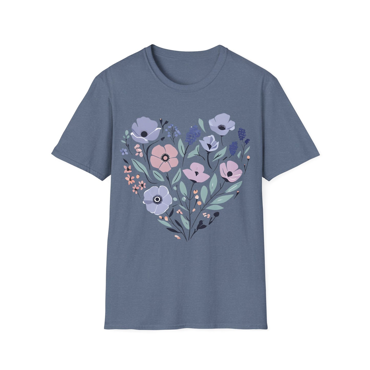 Heart Shaped Floral Arrangement T-Shirt -  Pastel Tones Design