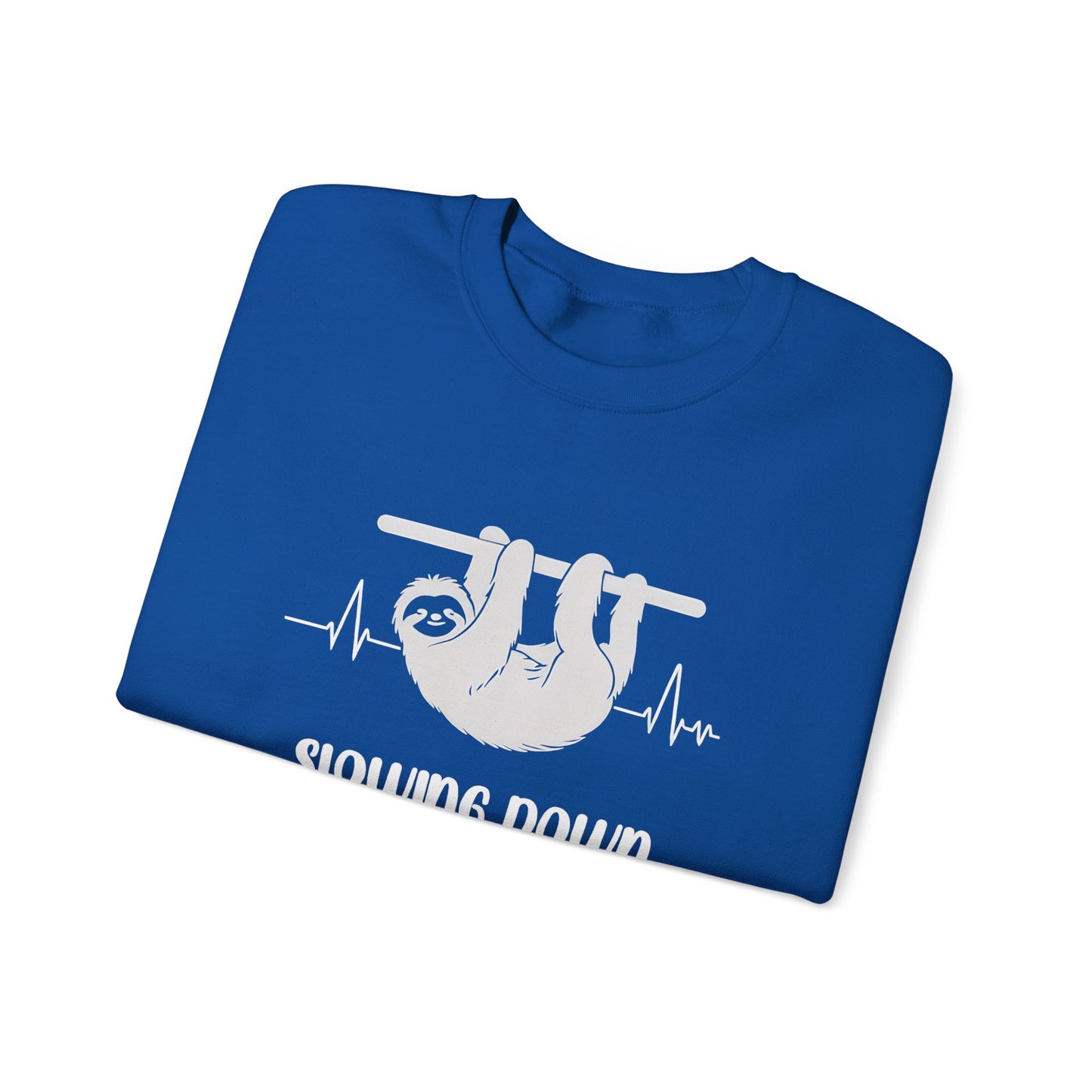 Slowing Down Is My Cardio - Sloth Silhouette With Heartbeat Playful Sweatshirt