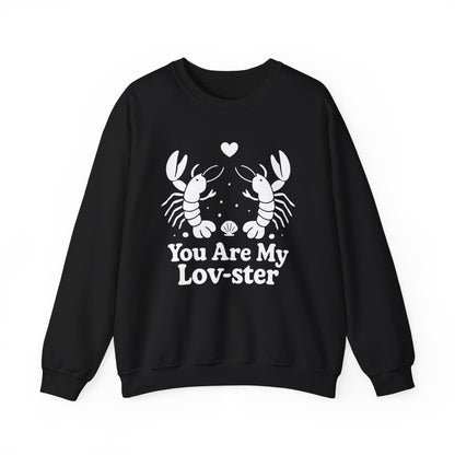 You Are My Lov-ster - White Retro Cartoon of a Couple Lobsters Sweatshirt