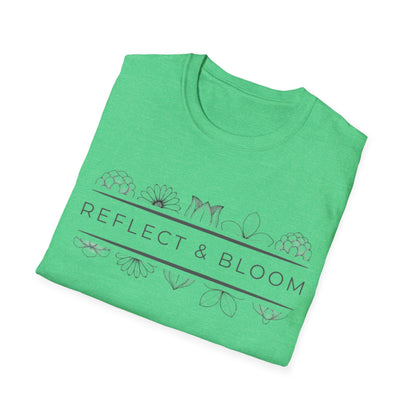 Reflect & Bloom T-Shirt - Floral Art Line Design