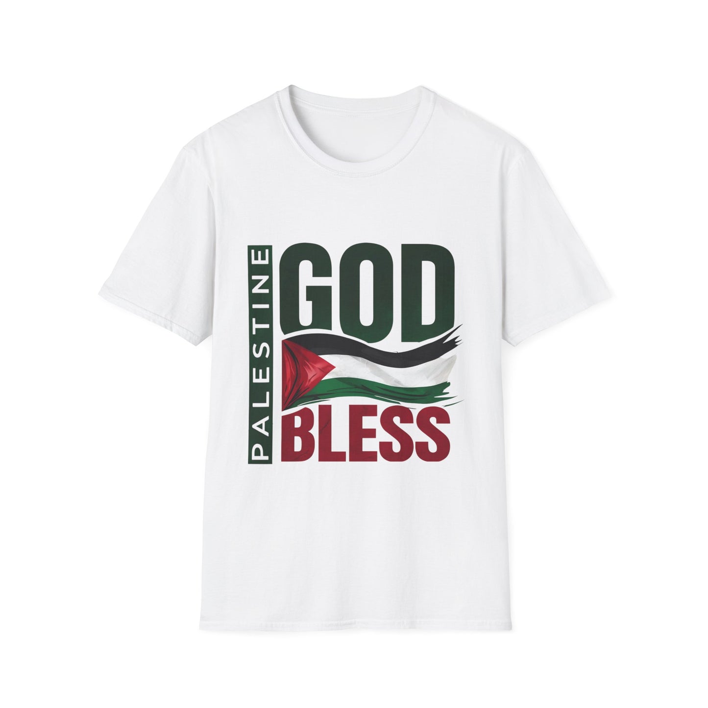God Bless Palestine - Palestinian Distressed Flag