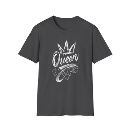 Queen T-Shirt – Chalkboard Art Crown Floral Design