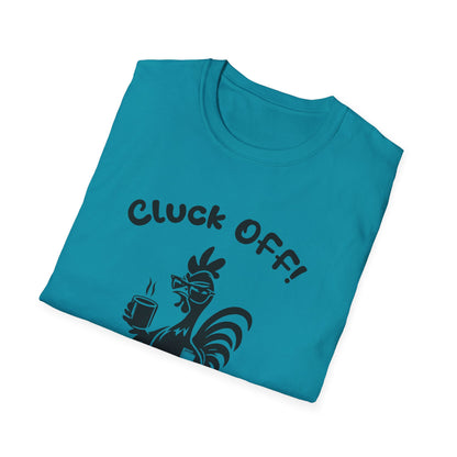 Cluck off I'm Busy - Playful Minimalistic Rooster Silhouette With Coffee And Files T-Shirt