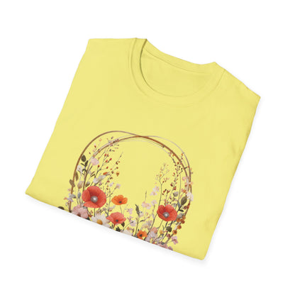 Flourish  - Vintage Watercolor Floral Circular Wreath T-Shirt