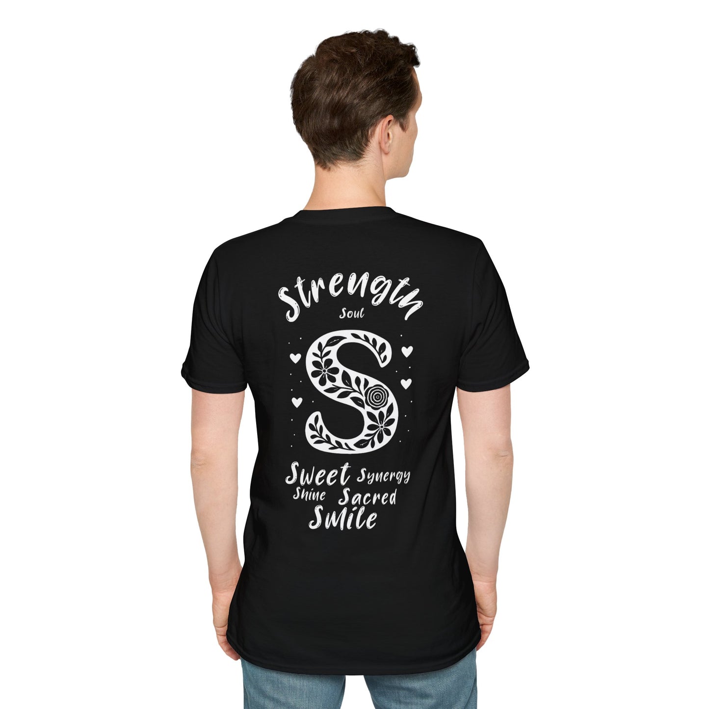 Letter S Flower T-Shirt - Letters Flowers Patterns Front And Back Design