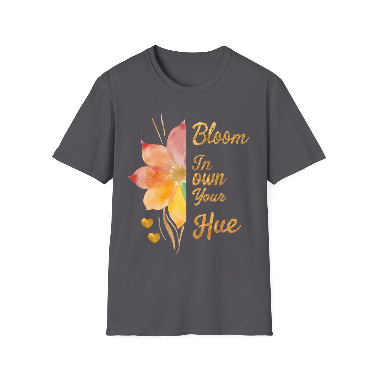 Bloom In Your Own Hue - Watercolor Asymmetrical Floral T-Shirt