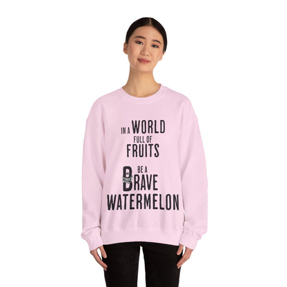 In a world full of fruits be a brave watermelon - Clever Activism Palestinian Keffiyeh Sweatshirt