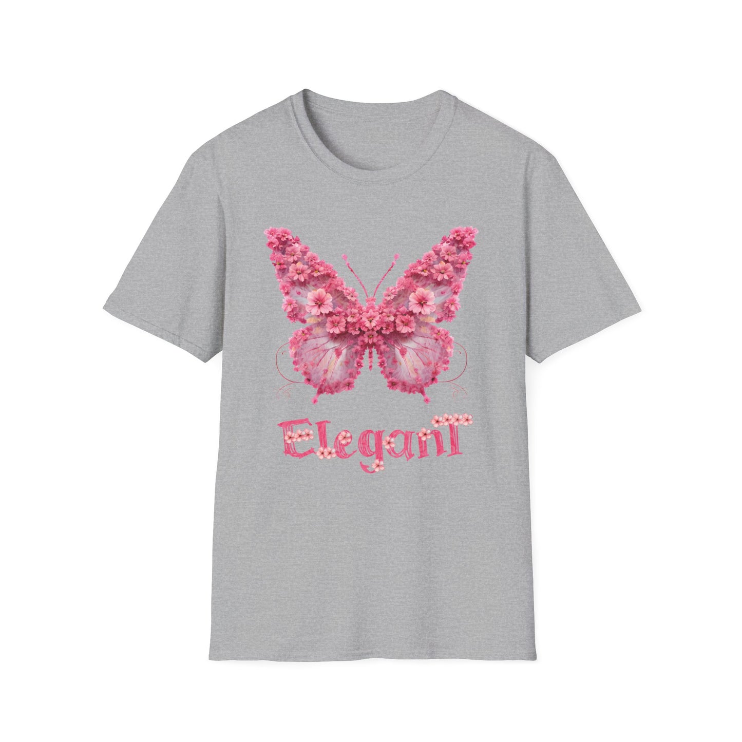 Elegant Floral Butterfly T-Shirt – Whimsical Design