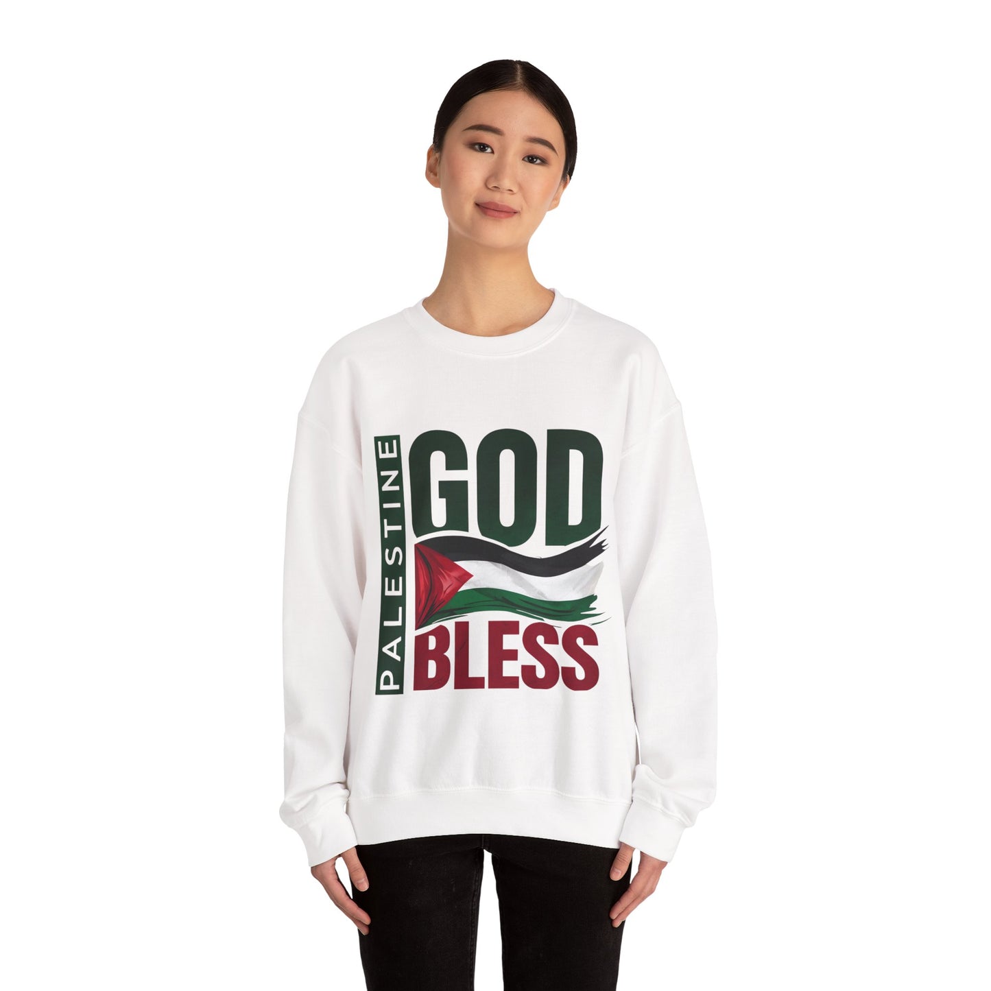God Bless Palestine - Palestinian Distressed Flag