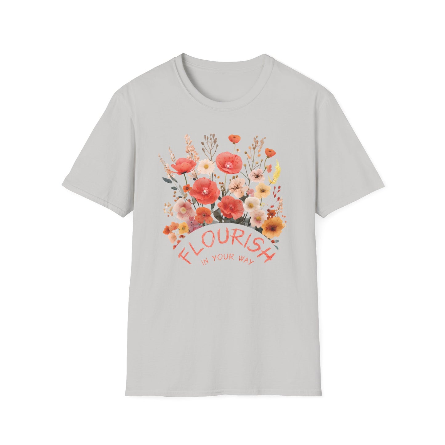 Flourish In Your Way - Watercolor Vintage Circular Floral Bouquet T-Shirt