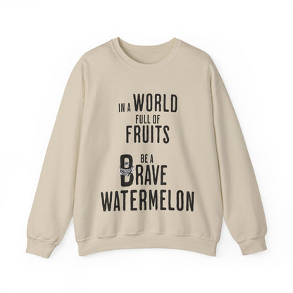 In a world full of fruits be a brave watermelon - Clever Activism Palestinian Keffiyeh Sweatshirt