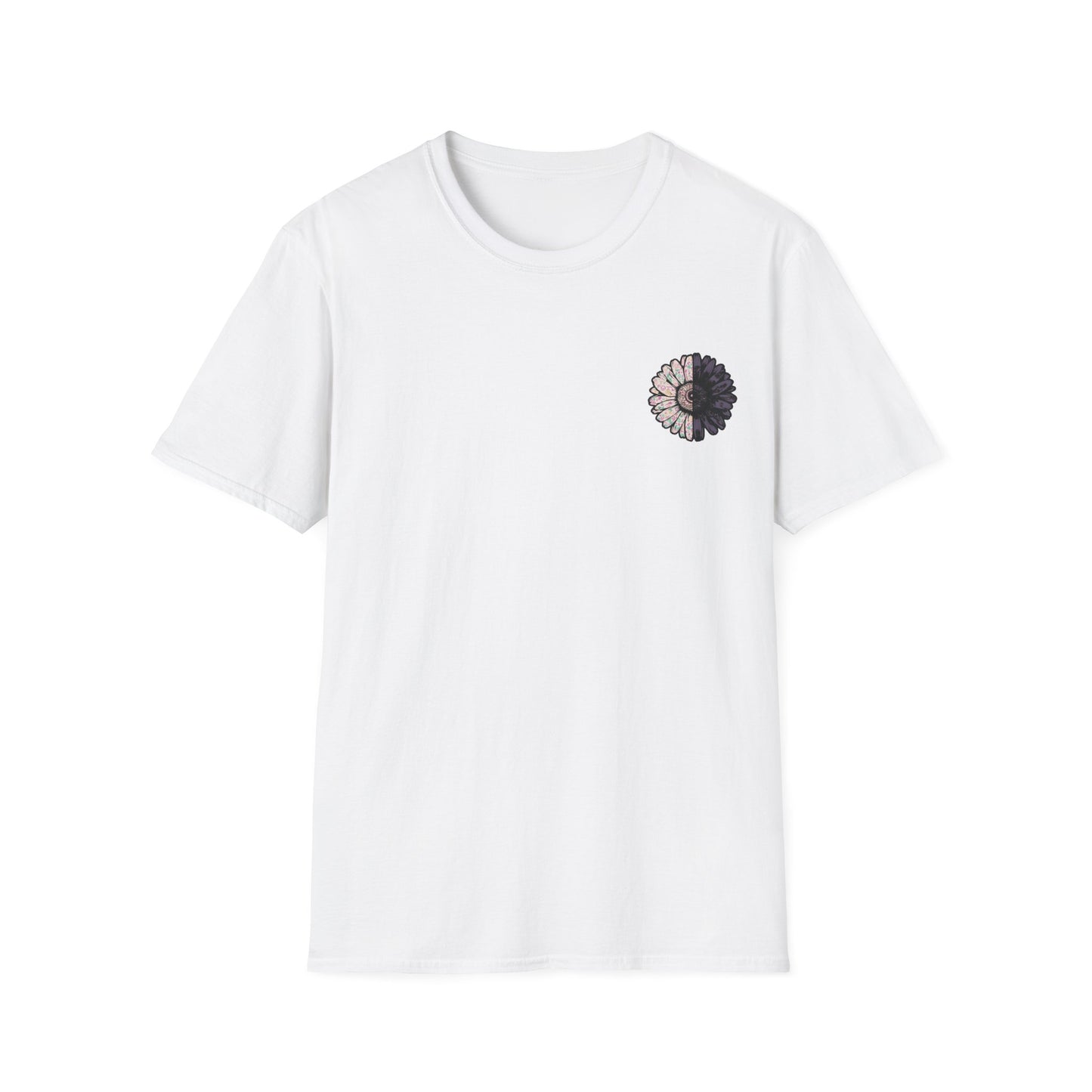 Flower Power but Make it Moody T-Shirt - Symmetrical Flower of Contrasting Designs