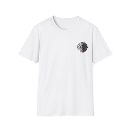 Flower Power but Make it Moody T-Shirt - Symmetrical Flower of Contrasting Designs