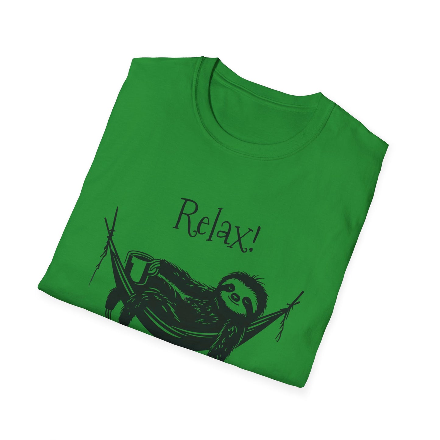 Relax, We Are All Crazy, It Is Not A Competition - Minimalistic Sloth Silhouette In Hammock With Coffee T-Shirt