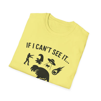 If I Can Not See It, It Does Not Exist - Playful Silhouette Ostrich With Head In Sand And Chaos