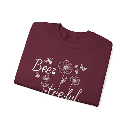 Beautiful – Whimsical Flowers, Bees & Butterflies Playful Sweatshirt