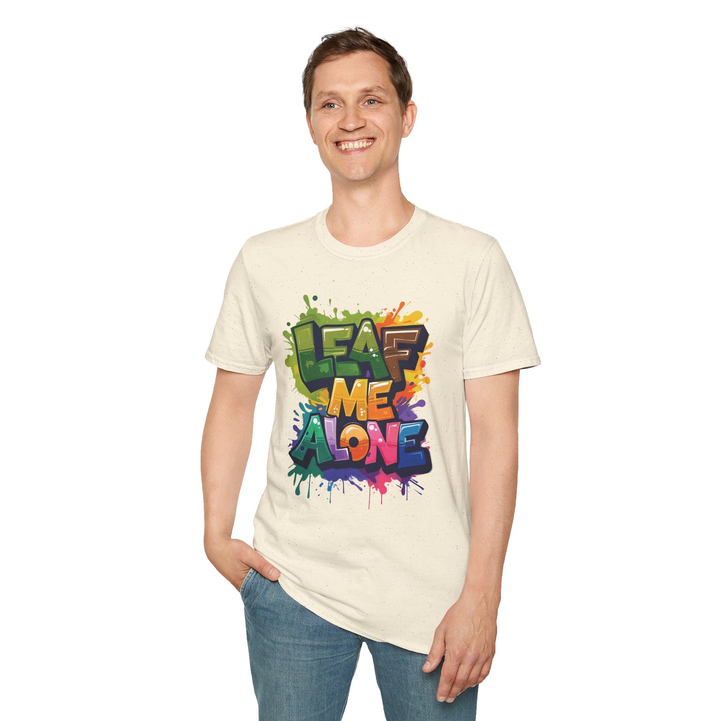 Leaf Me Alone T-Shirt – Graffiti Typography Design