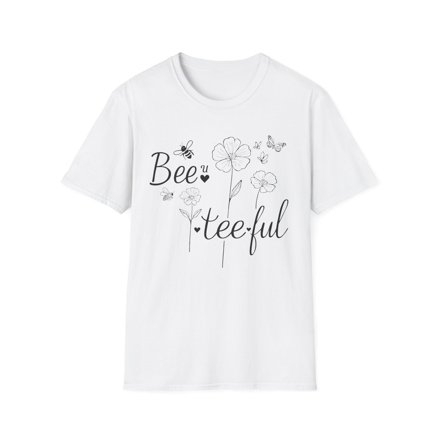 Beautiful T-Shirt – Whimsical Flowers, Bees & Butterflies – Playful Botanical Design