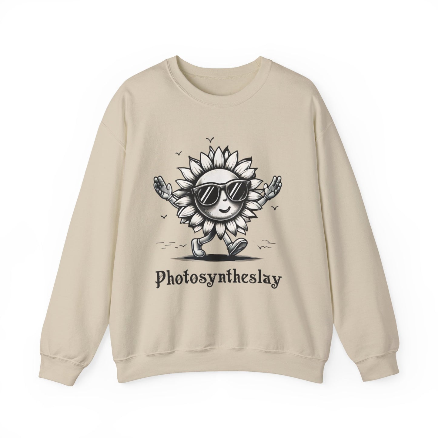 Photosyntheslay - Playful Cartoon Sunflower with Sunglasses Sweatshirt