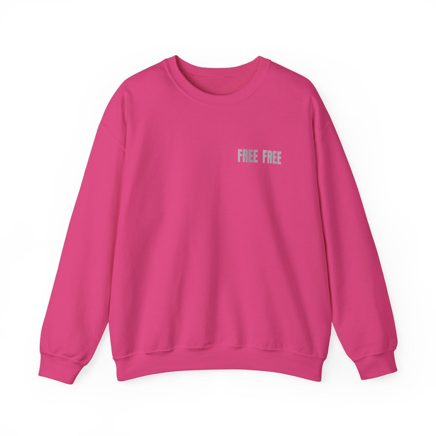 Free Free Free Palestine - Monochrome Metallic-like Style Typography  Front and Back Design Sweatshirt