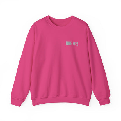 Free Free Free Palestine - Monochrome Metallic-like Style Typography  Front and Back Design Sweatshirt